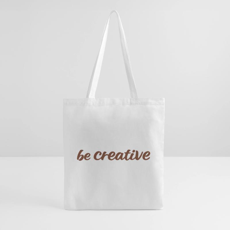 Be Creative Script Brown Tote Bag