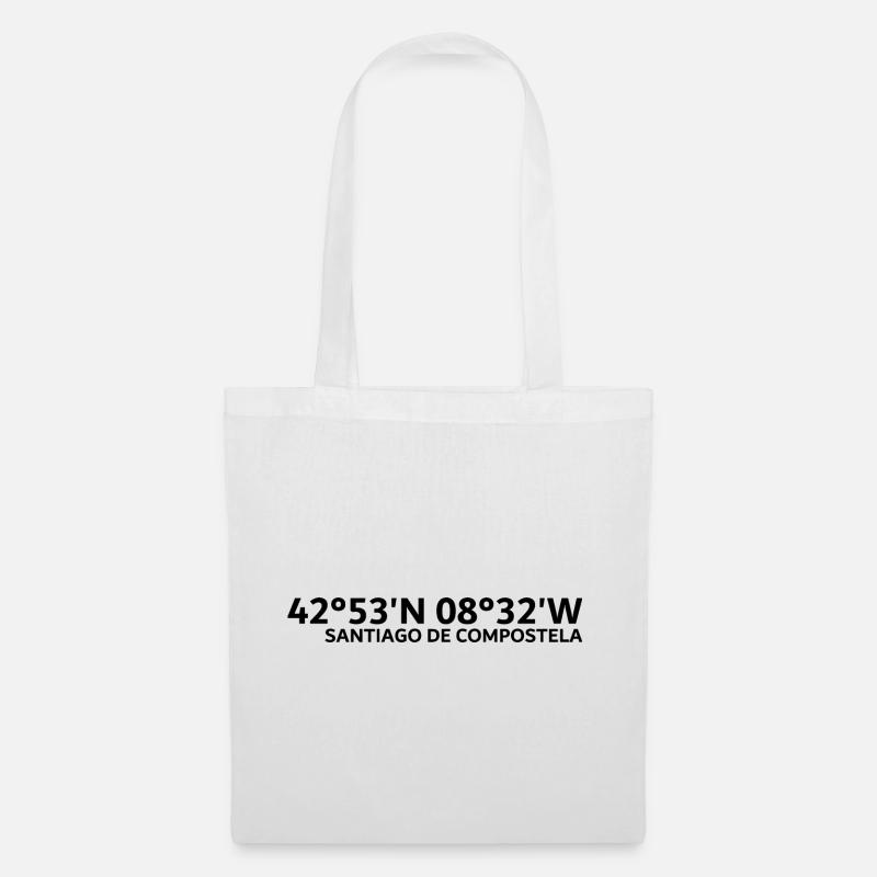 Santiago de Compostela Coordinates - Tote Bag - white