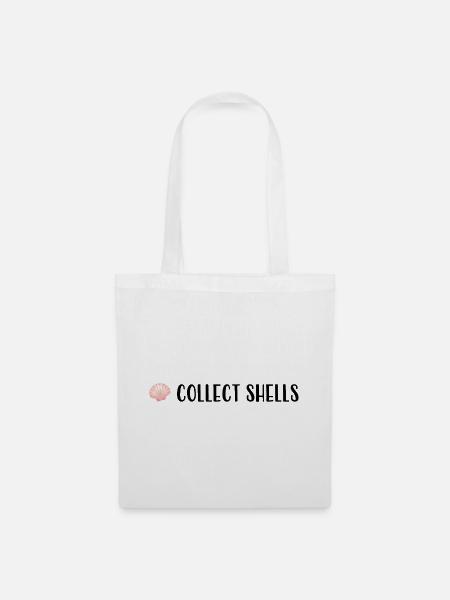 collect shells - Muschel statement shirt - Stoffbeutel - Weiß