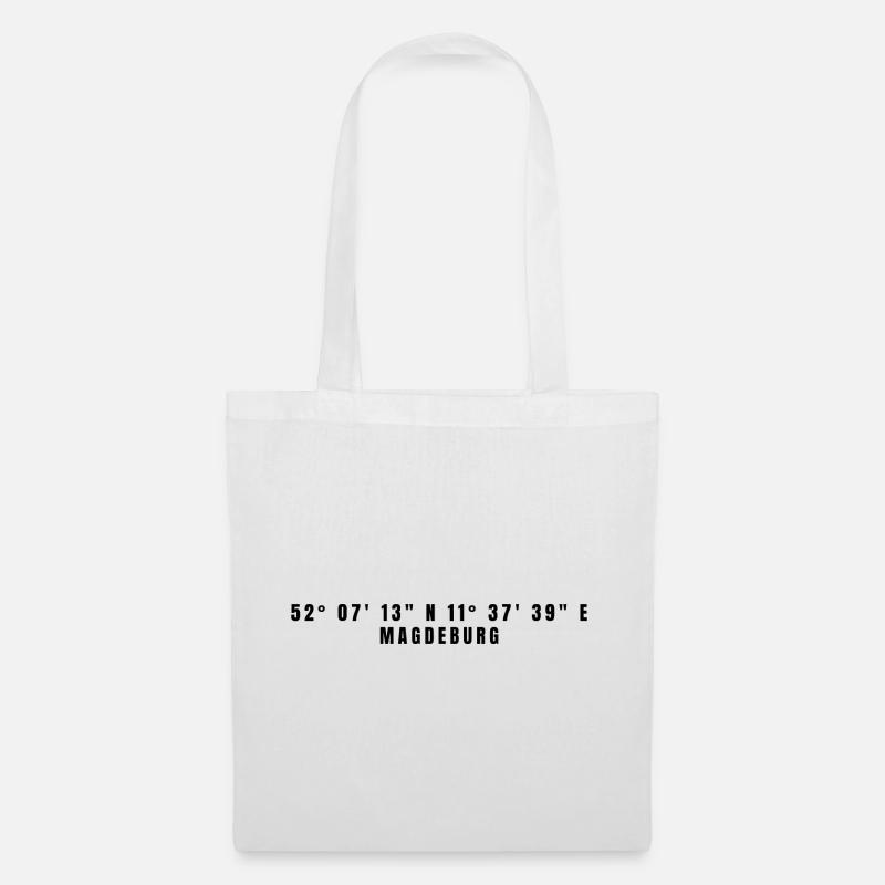 Magdeburg Saxony-Anhalt Coordinates - Tote Bag - white