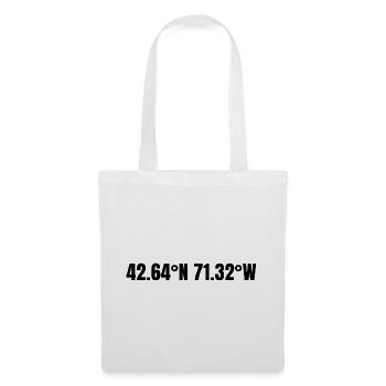 Coordonnées de Lowell, Massachusetts, États-Unis - Sac en tissu - blanc - Devant