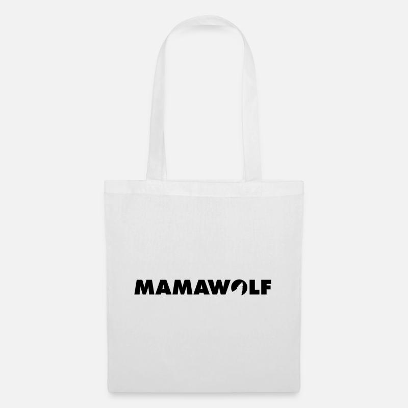 Lettrage Mamawolf - Sac en tissu - blanc