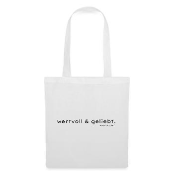 Wertvoll und Geliebt Psalm 139 - Stoffbeutel - Weiß - Vorne