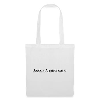 JOYEUX ANNIVERSAIRE. HAPPY BIRTHDAY. ANNIVERSAIRE. - Sac en tissu - blanc - Devant