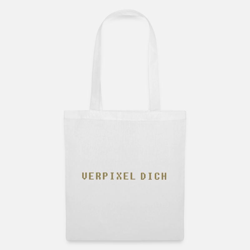Verpixel Dich Gamer Nerd Gaming Minimalistisch - Stoffbeutel - Weiß
