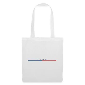 Lyon - Frankreich - France - Balken - Tricolore - Stoffbeutel - Weiß - Vorne