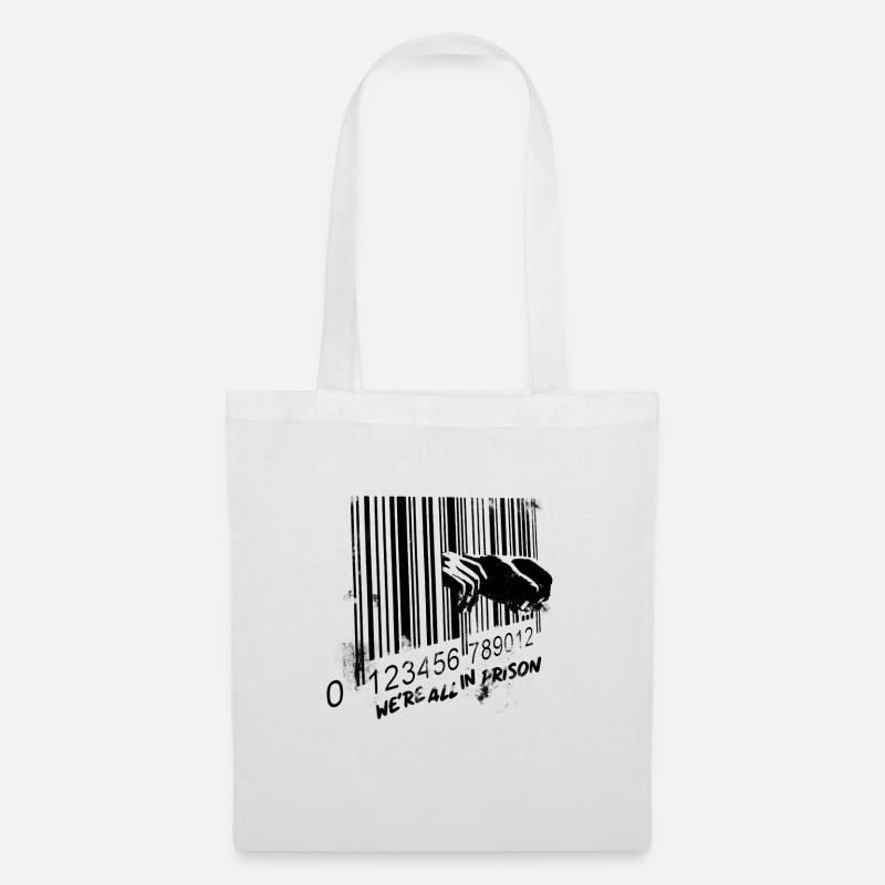 We are all in Prison Graffiti - barcode graffiti - Tote Bag - white