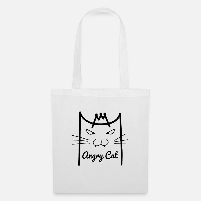 Angry Cat Shirt - Stoffbeutel - Weiß