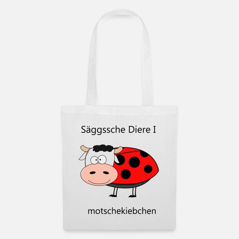 Sächsische Tiere - Der Marienkäfer - Stoffbeutel - Weiß