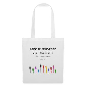 Administrator, Superheld - Stoffbeutel - Weiß - Vorne
