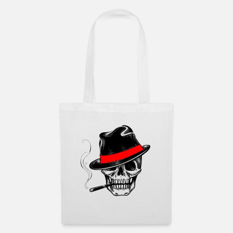 totenkopf - Stoffbeutel - Weiß