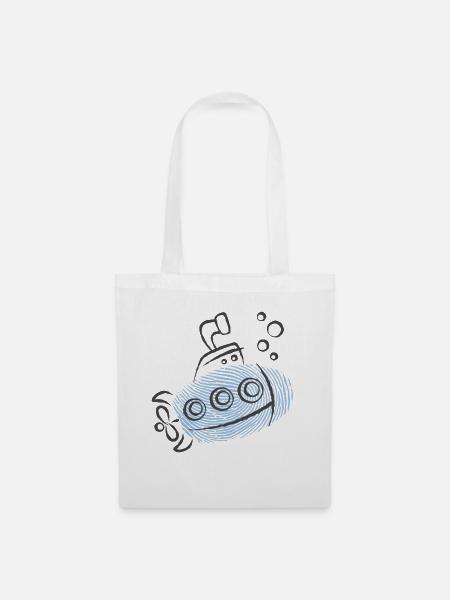 Cooles U-Boot Kinder und Baby Shirt Geschenk - Stoffbeutel - Weiß