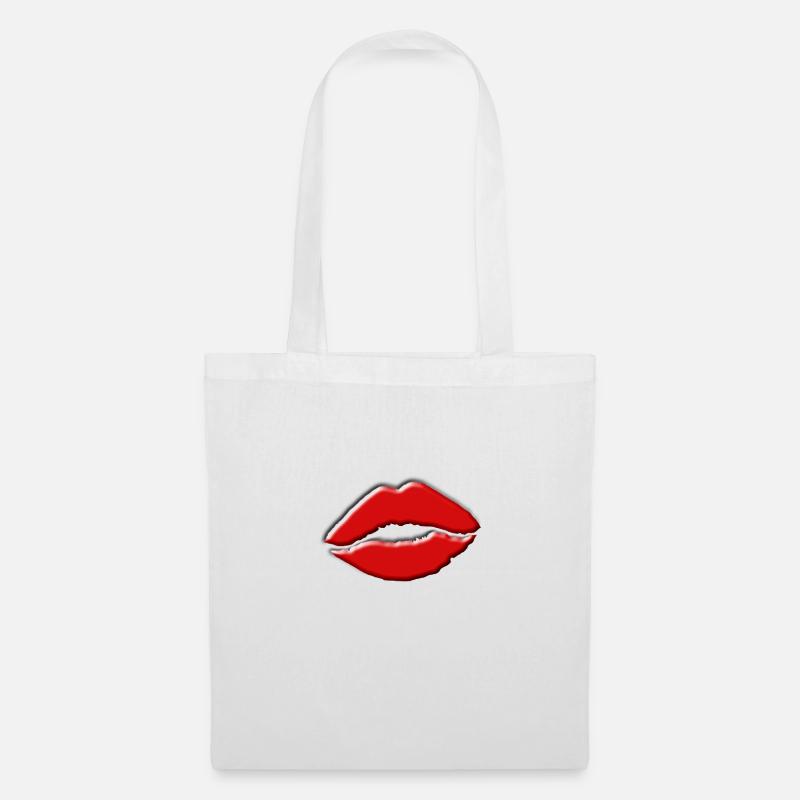 Lippen - Stoffbeutel - Weiß