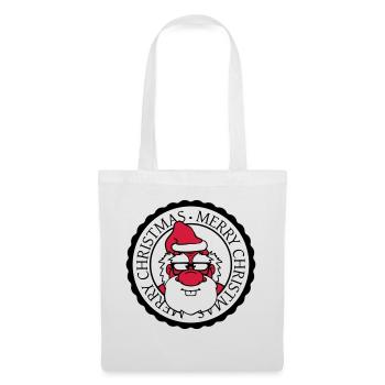 santa claus round circle stamp nikolaus weihnac - Tote Bag - white - Front