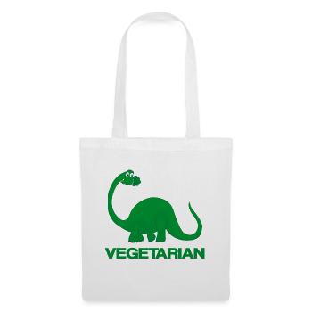 Dinosaure Dino Végétarien - Idée cadeau - Sac en tissu - blanc - Devant