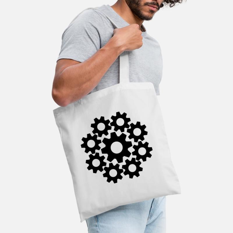 cool circle round pattern mechanical worker engineering Tote Bag