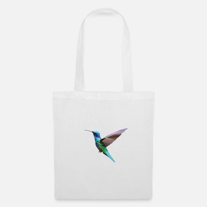 Kolibri Polygon Kolibri - Stoffbeutel - Weiß