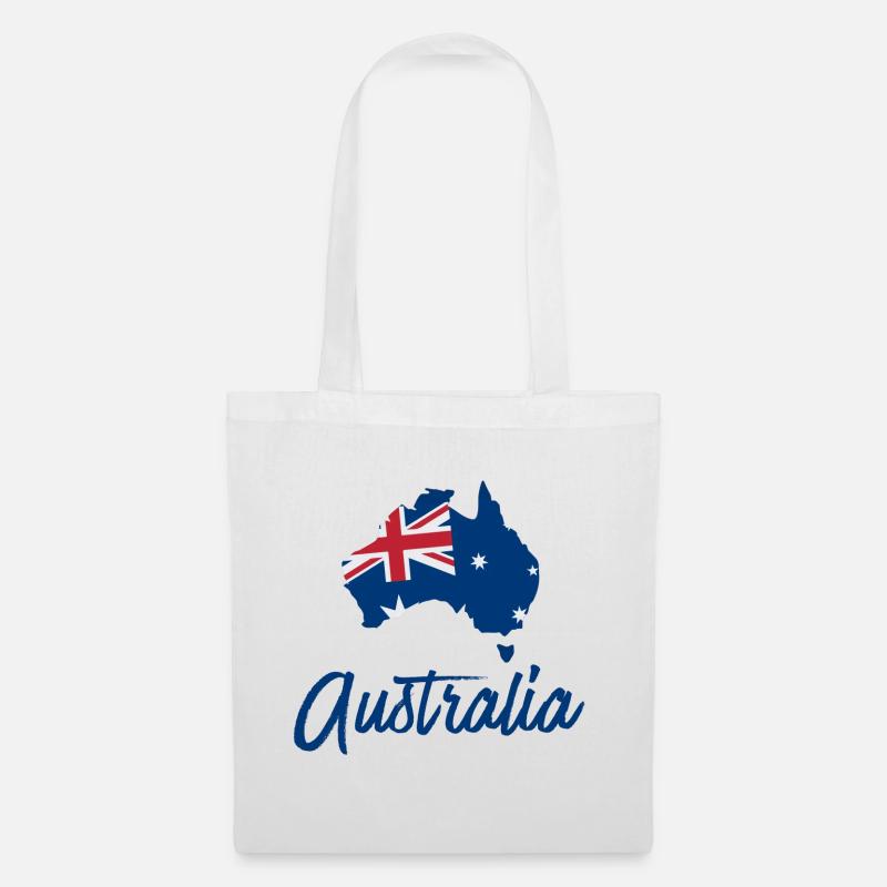 Australien mit Flagge - Stoffbeutel - Weiß