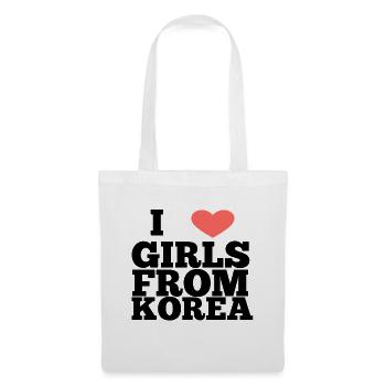 I LOVE GIRLS FROM KOREA - Stoffbeutel - Weiß - Vorne