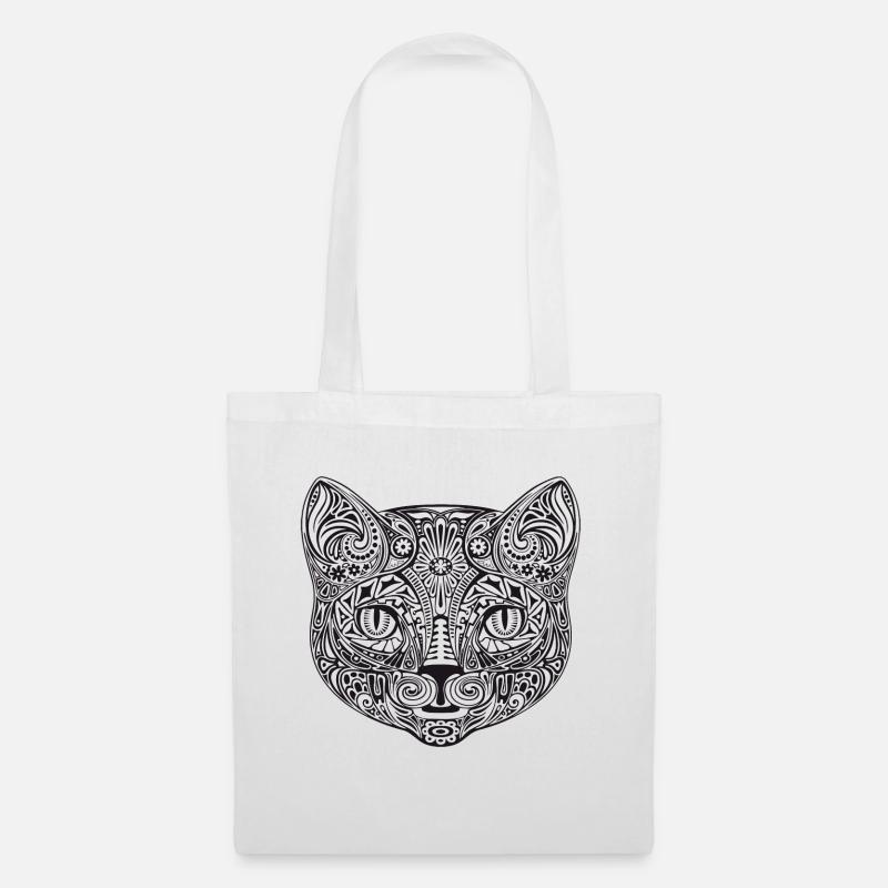 Katze Tattoo - Stoffbeutel - Weiß