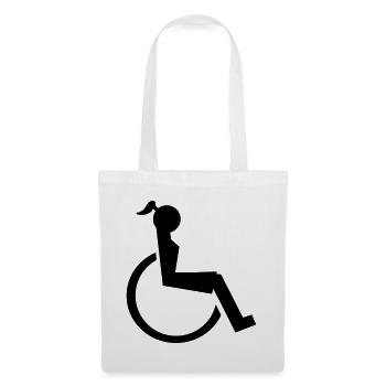 Logo of lady or girl in wheelchair. Image* - Tote Bag - white - Front