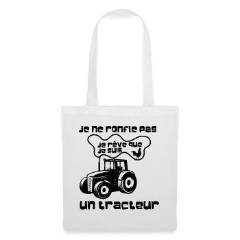 funny agriculture, je rêve que je suis un tracteur - Sac en tissu - blanc - Devant
