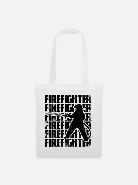 Feuerwehrmann - Stoffbeutel - Weiß