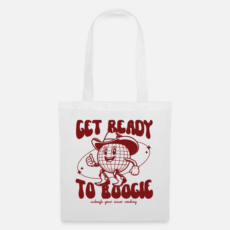 Get Ready To Boogie | Disco Ball Cowboy Hat Funny - Tote Bag - white