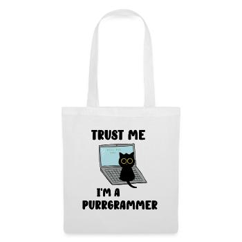 Trust me I am a purrgrammer - Stoffbeutel - Weiß - Vorne