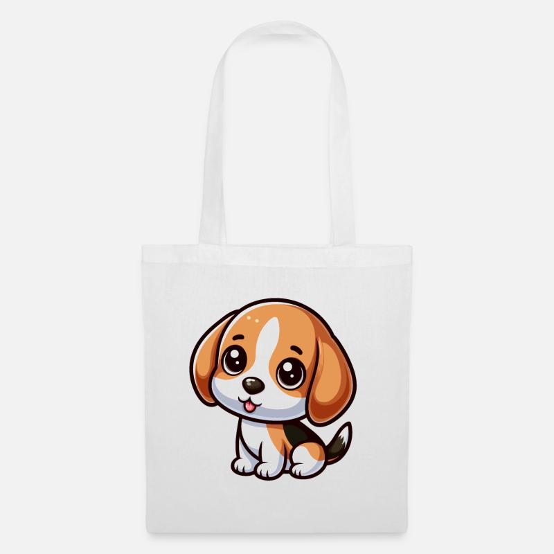 Chibi Beagle Chien - Sac en tissu - blanc