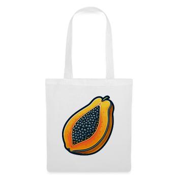 Halb Papaya Pop Art - Stoffbeutel - Weiß - Vorne