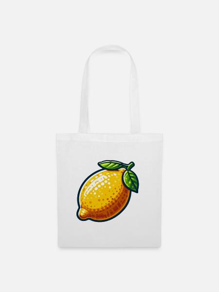 Lemon Cartoon Luminous - Stoffbeutel - Weiß