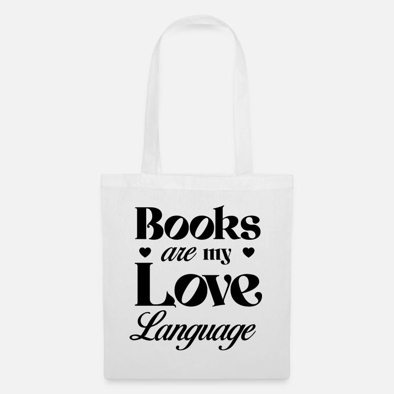 Bücher sind meine Liebessprache - Stoffbeutel - Weiß