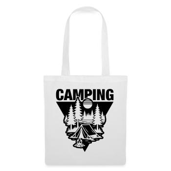 Camping sous tente Symbole de la nature - Sac en tissu - blanc - Devant
