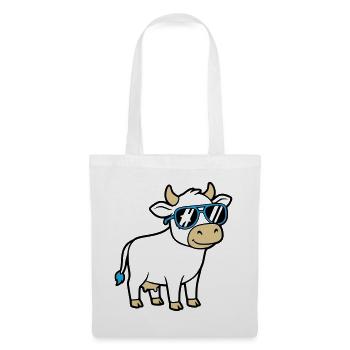 Cool Cow Sunglasses Casual Vector - Tote Bag - white - Front