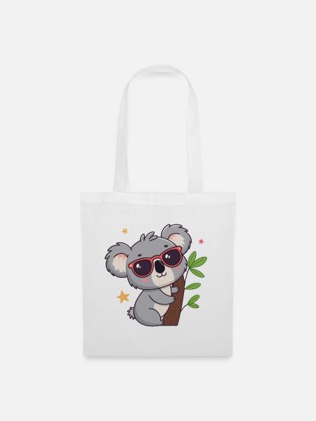 Koala-Chic Sonnenrote Brille - Stoffbeutel - Weiß