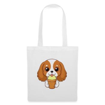 Chiot Cavalier gourmand Glace - Tote Bag - white - Front
