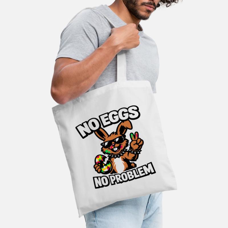 Funny Easter Bunny – No Eggs No Problem Stoffbeutel