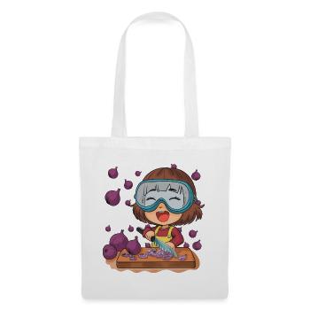 Comic girl cuts onions - Tote Bag - white - Front