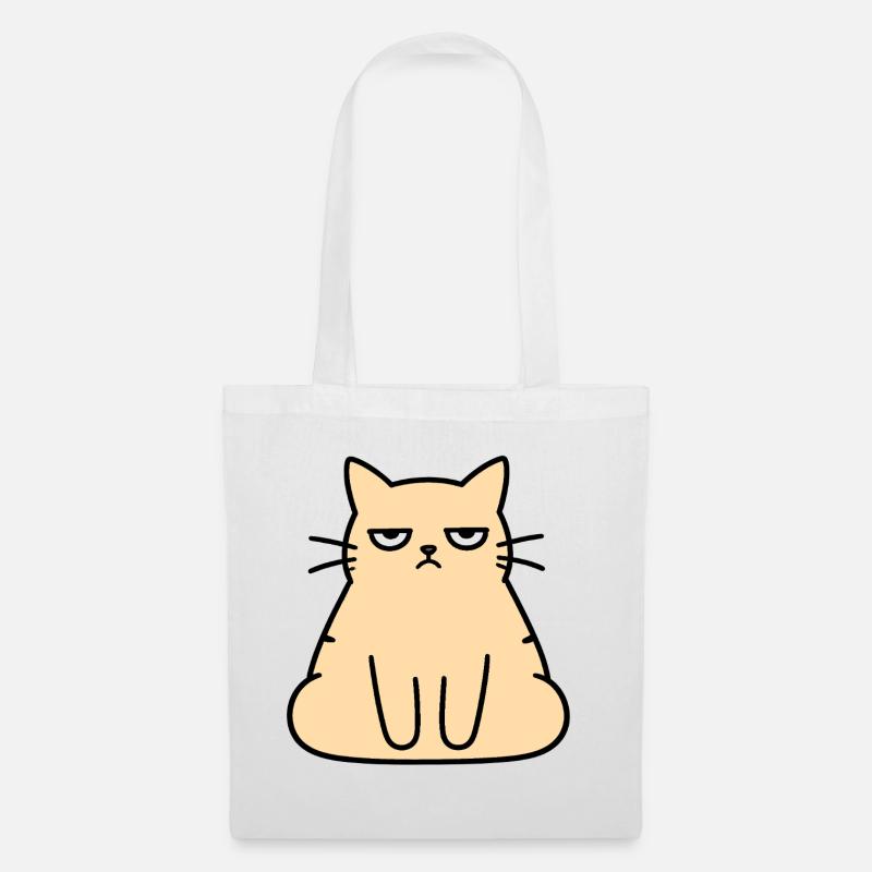Grumpy Lounge Cat - Tote Bag - white