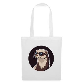 Furet Cool - Badge & Lunettes de Soleil - Sac en tissu - blanc - Devant