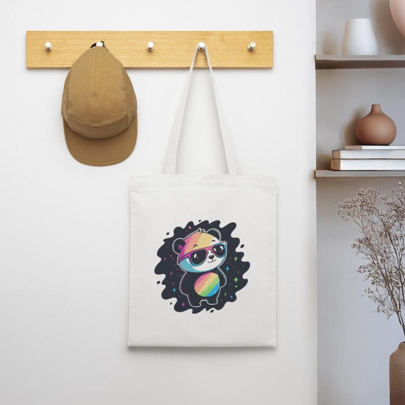 Panda Rainbow Galaxy Cool Glasses Tote Bag