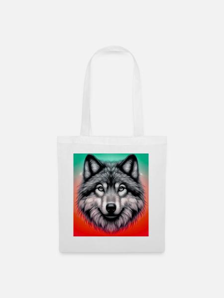 Wolf - Stoffbeutel - Weiß