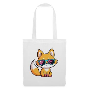 Renard Lunettes Fluo Retro - Sac en tissu - blanc - Devant