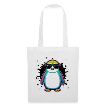 Pinguin-Regenbogengläser - Stoffbeutel - Weiß - Vorne
