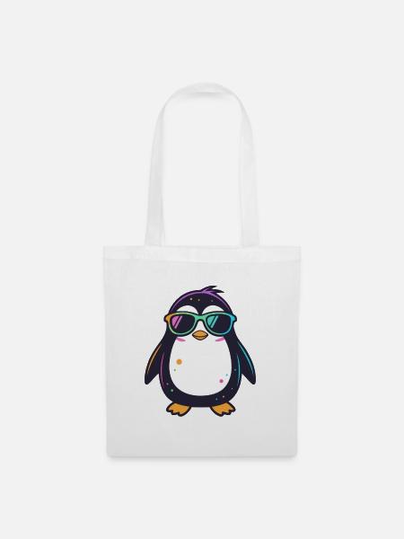 Pinguin-Neonbrillen - Stoffbeutel - Weiß