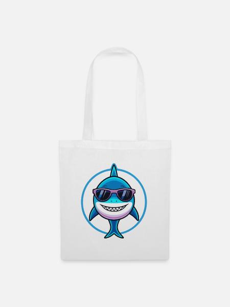 Stylish Shark Sonnenbrille - Stoffbeutel - Weiß