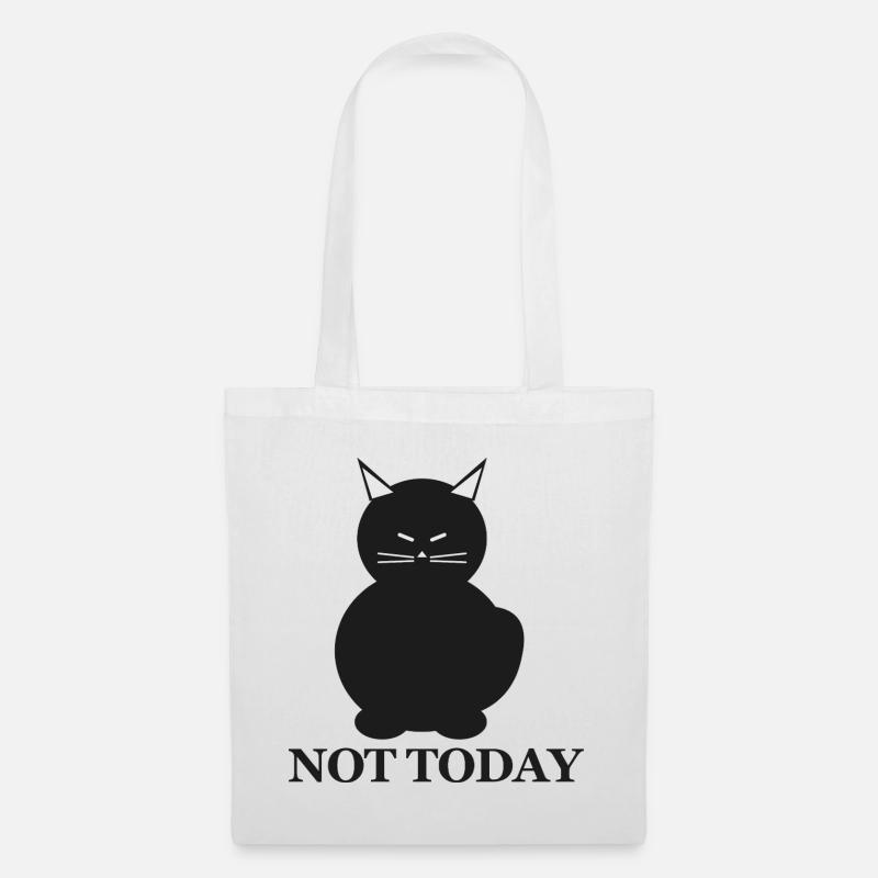 Nicht heute Katzen-Silhouette - Stoffbeutel - Weiß