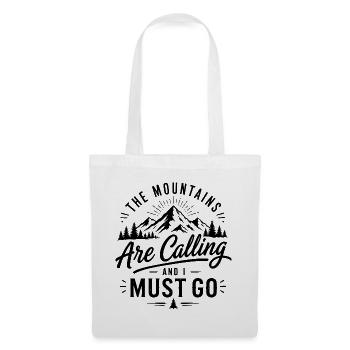 Les montagnes m’appellent et je dois y aller – vintage - Sac en tissu - blanc - Devant