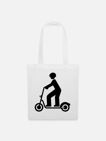 Elektro Scooter - Stoffbeutel - Weiß